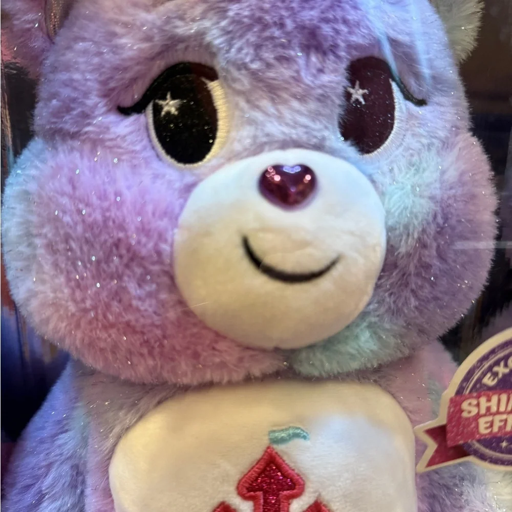 Care Bears Purple Shimmer Care-A-Lot Bear Plush 40th Special Collectors Edition